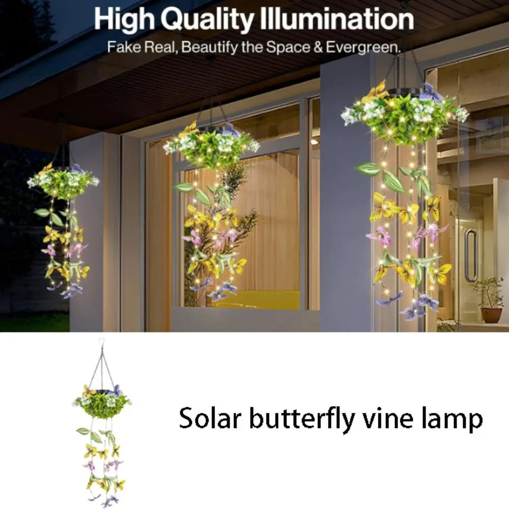 Solar Butterfly Vine Lamp | IP65 Waterproof Garden Light