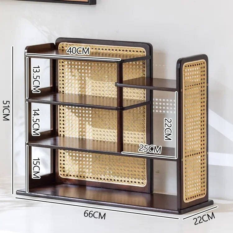 Desktop cup holder Multi-layer teacup water cup grid holder Mark coffee cup display rack Premium cup storage rack Oasis Select Walnut-66