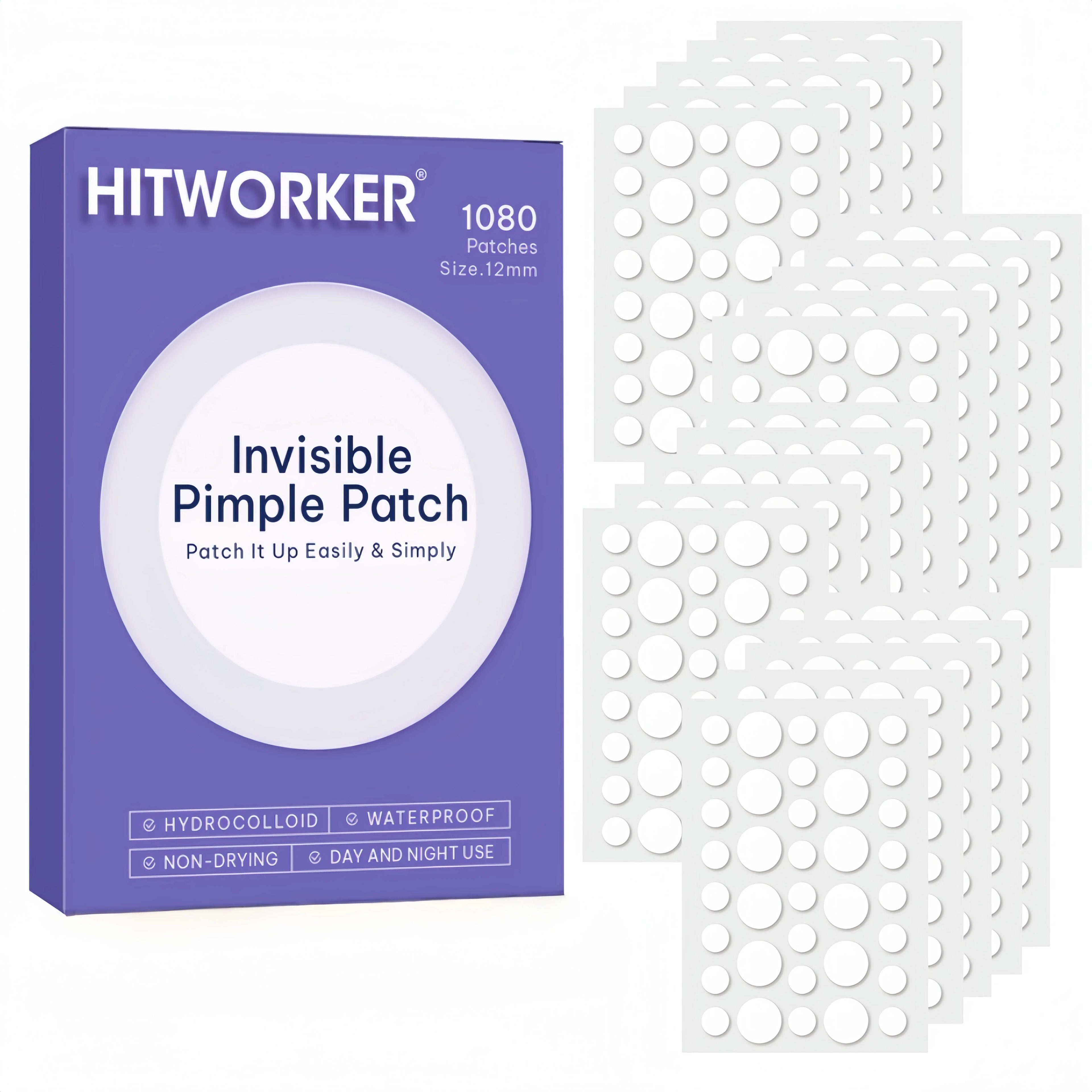1080/720pcs/box acne patch - alcohol free, used to absorb acne secretions, gentle and non irritating, essential for acne care Oasis Select 720PCS