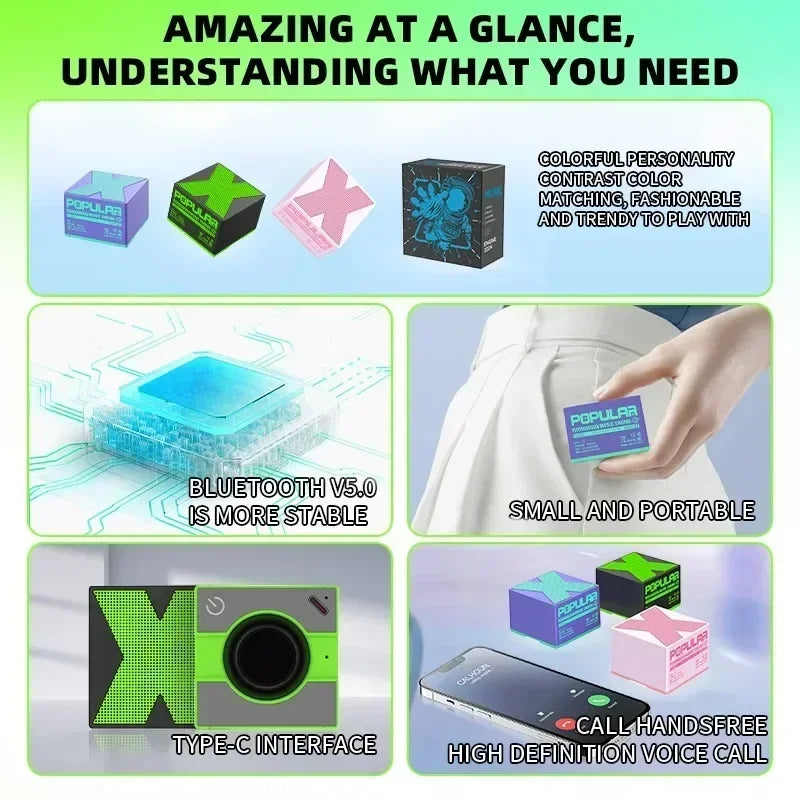 Mini Bluetooth Speaker Wireless Loudspeaker Crack LED SD Card USB Subwoofer Portable MP3 Music Sound Column for PC Mobile Phone Oasis Select
