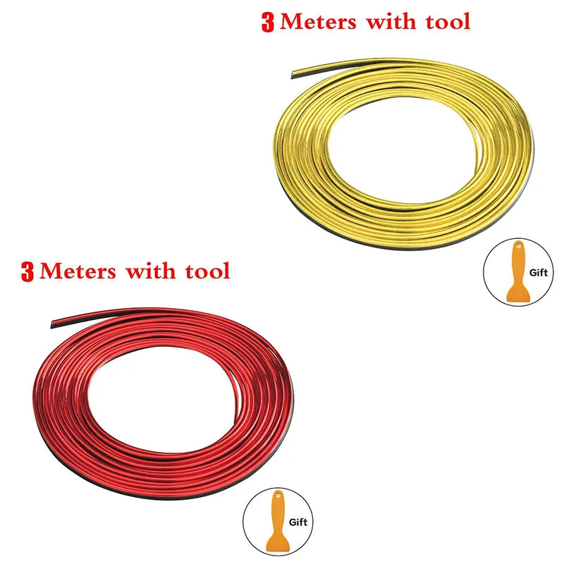 1/2pc Universal Car Moulding Decoration Flexible Strips Interior Auto Mouldings Car Cover Trim Dashboard Door Edgein Car-styling Oasis Select 3M Mix-2pcs 2