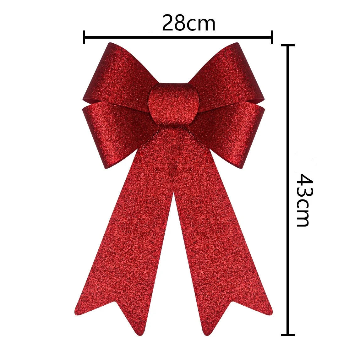 Christmas Bow Red Gold Xmas Tree Large Bowknot For Home Decoration Wedding Navidad New Year Party DIY Hanging Decor Oasis Select Red-28x43cm