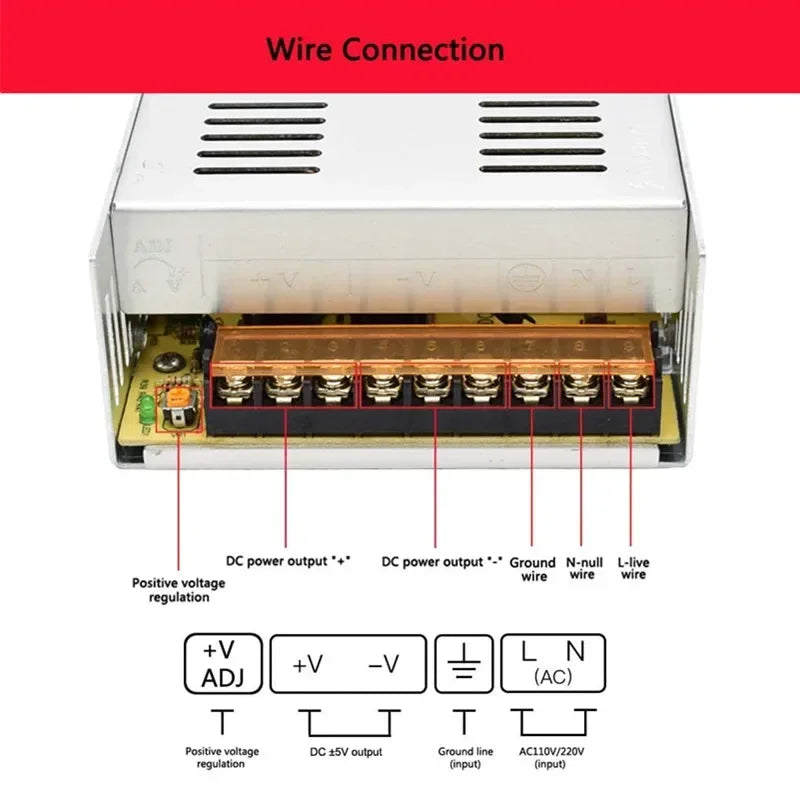 Switching Power Supply 12V 220V DC 24V 30V 36V 48V 50V 60V 70V AC 220V Power Supply Transformer 400W 500W 600W Converter Source Oasis Select