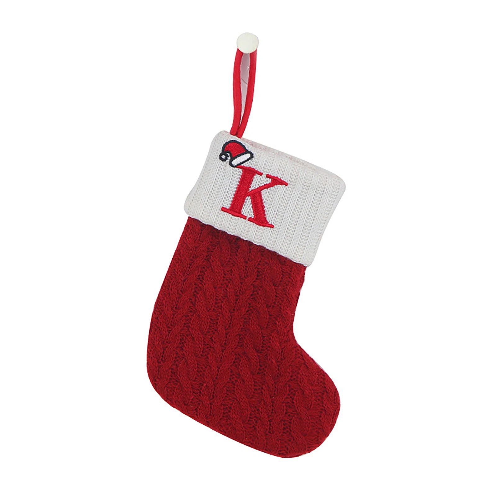Personalized Knitted Christmas Stocking – Monogram Initial