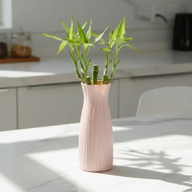 Modern Minimalist Geometric Plastic Flower Pot Dried Flower Vase for Home Living Room Desktop Decor Oasis Select