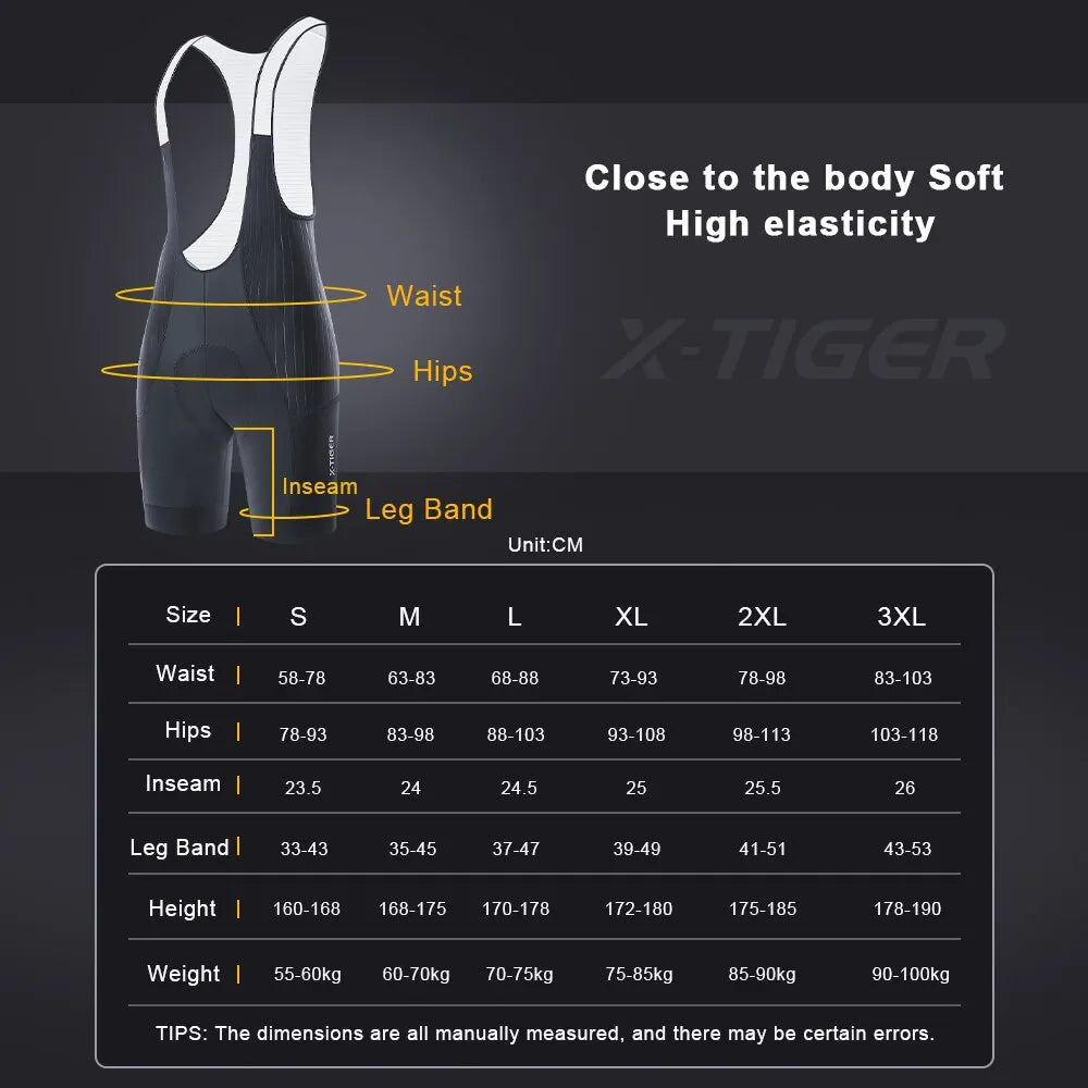 X-TIGER Men's Cycling Bib Shorts with Pockets Professional Cycling Mountain Road Cycling Tights for Long Distance Cycling Oasis Select