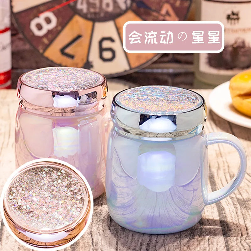 Cup creative personality trend Mug lovely ceramic water cup girl lovers office mug with cover coffee mug Oasis Select