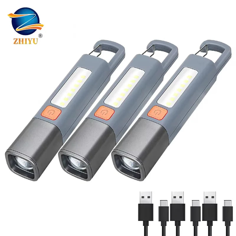 ZHIYU XPE LED Flashlight – USB-C Rechargeable Zoomable Torch