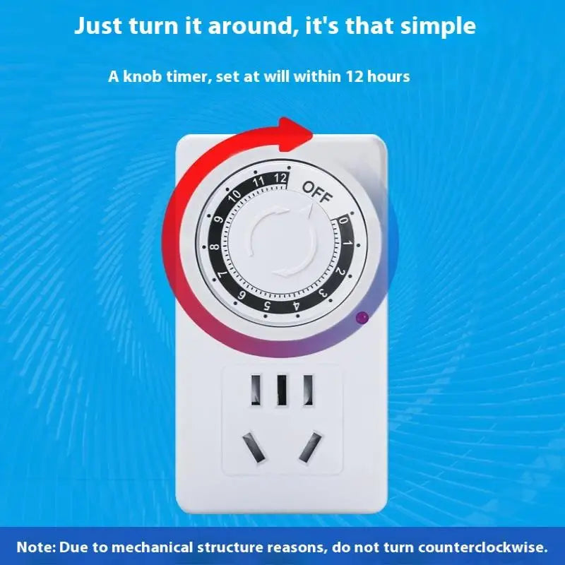 12/24 Hour Mechanical Cyclic Timer Switch Outlet Socket