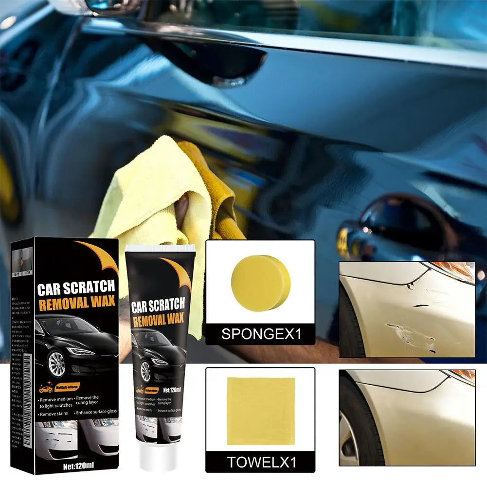 Car Scratch Remover Paint Care Tools Car Scratch Remover Wax+1pcs Sponge +1pcs Towel Anti-scratch Waxing Oasis Select