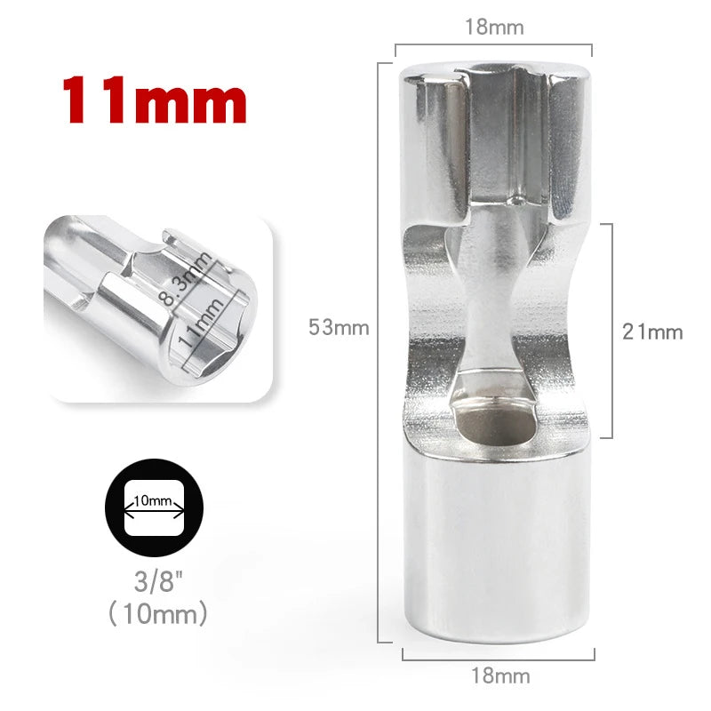 Diesel Injector Pipe Remove Wrench, 10mm-19mm, Fuel Line Socket Adapter Tool Oasis Select 11mm