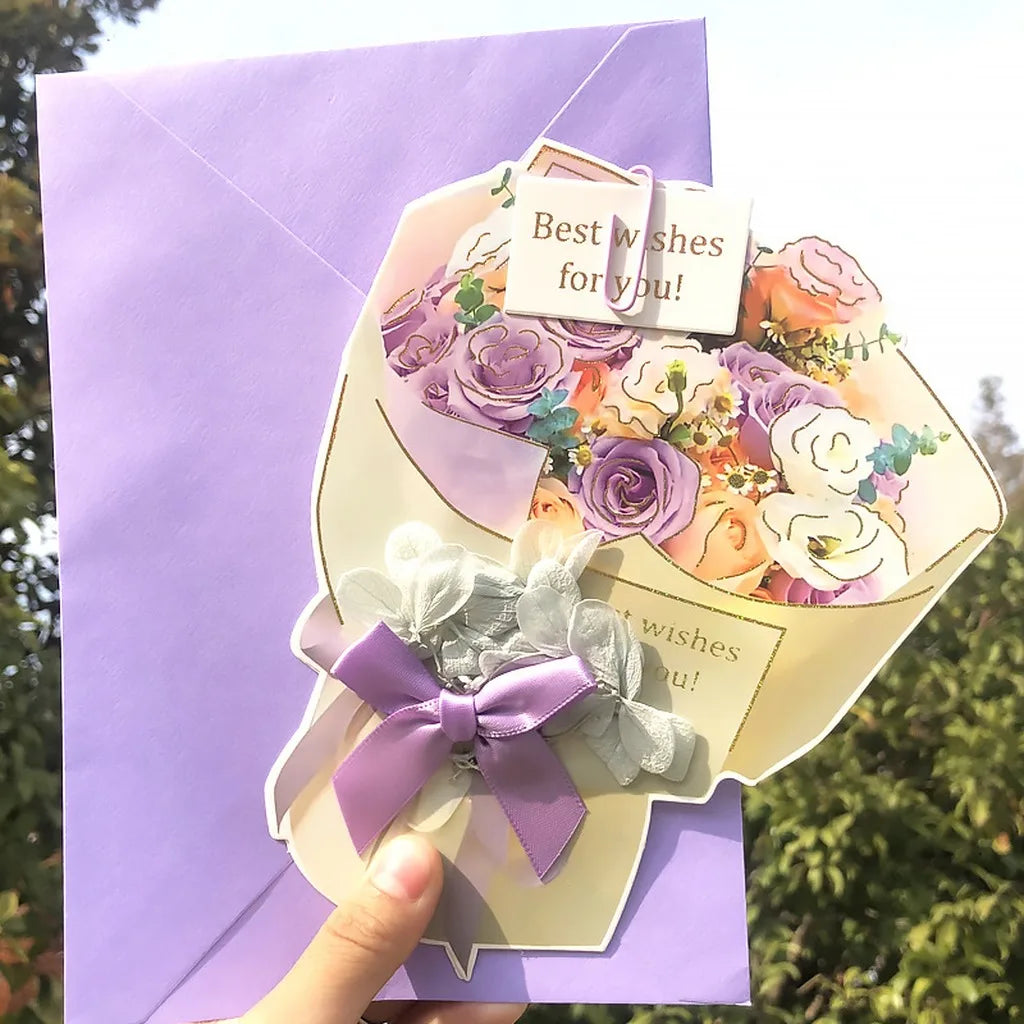 3D Dried Flower Standing Greeting Card | DIY Personalized Gift