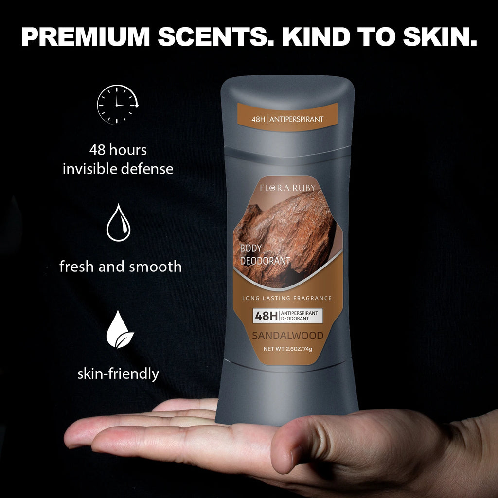 Men Sandalwood Deodorant Stick Anti Sweating Keep Drying Lasting Fragrance Remove Armpit Odor Underarm Refresh Sticks 74g Oasis Select