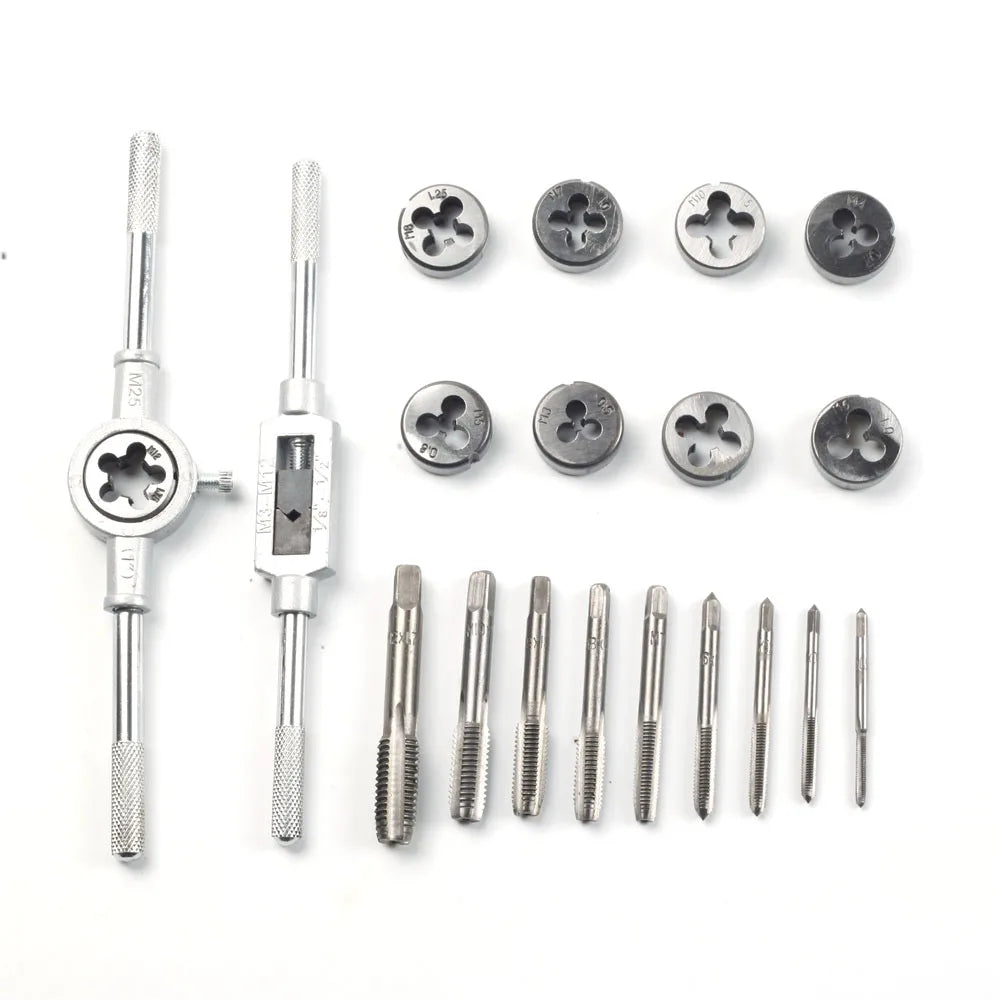 Metric Tap & Die Set 8/12/20Pcs M3–M12 Thread Cutting Kit Tap & Die Set Oasis Select
