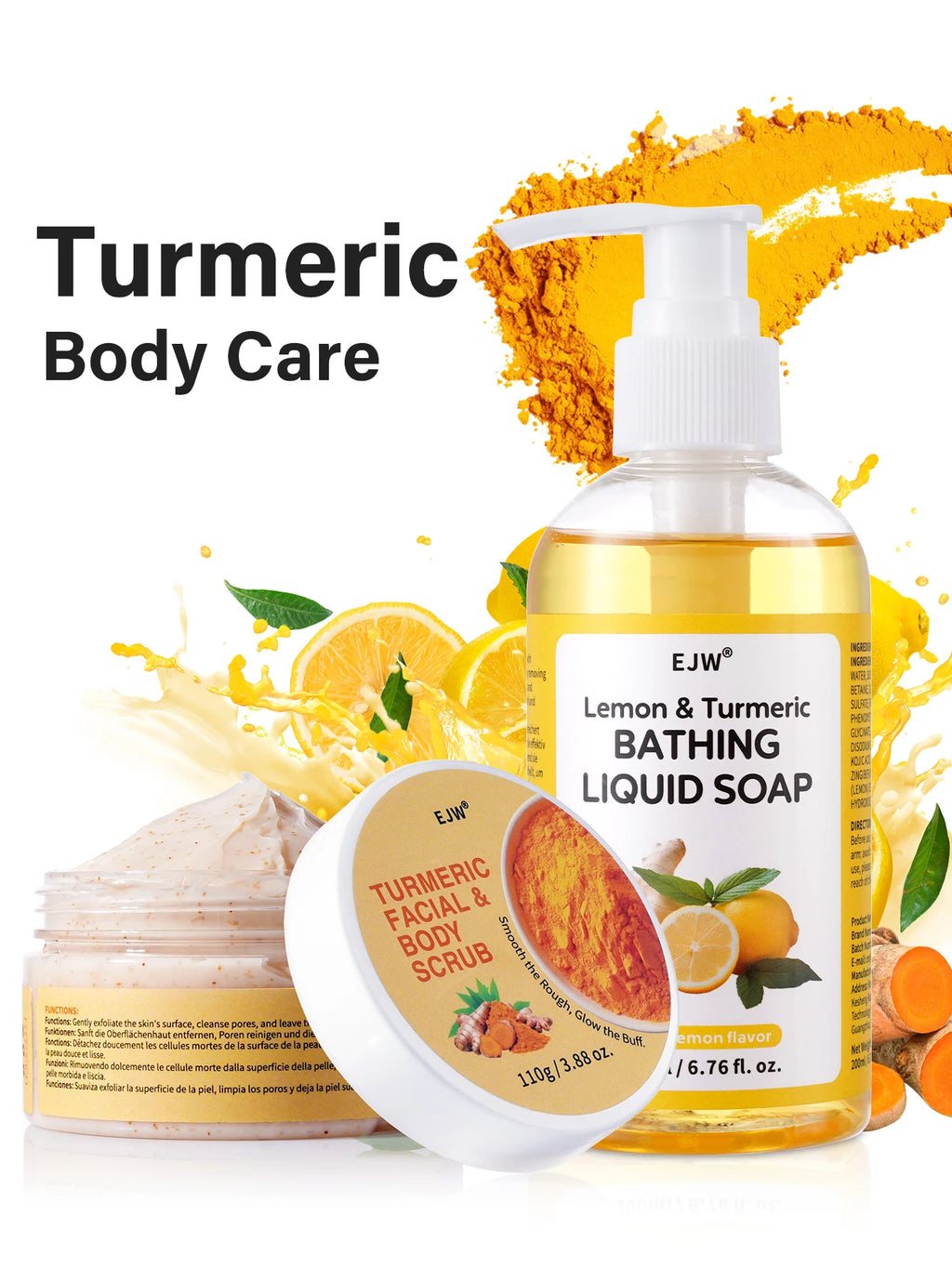 Turmeric Brightening Body Wash – Deep Cleansing Shower Gel Brightening Body Wash Oasis Select 2pcs Others