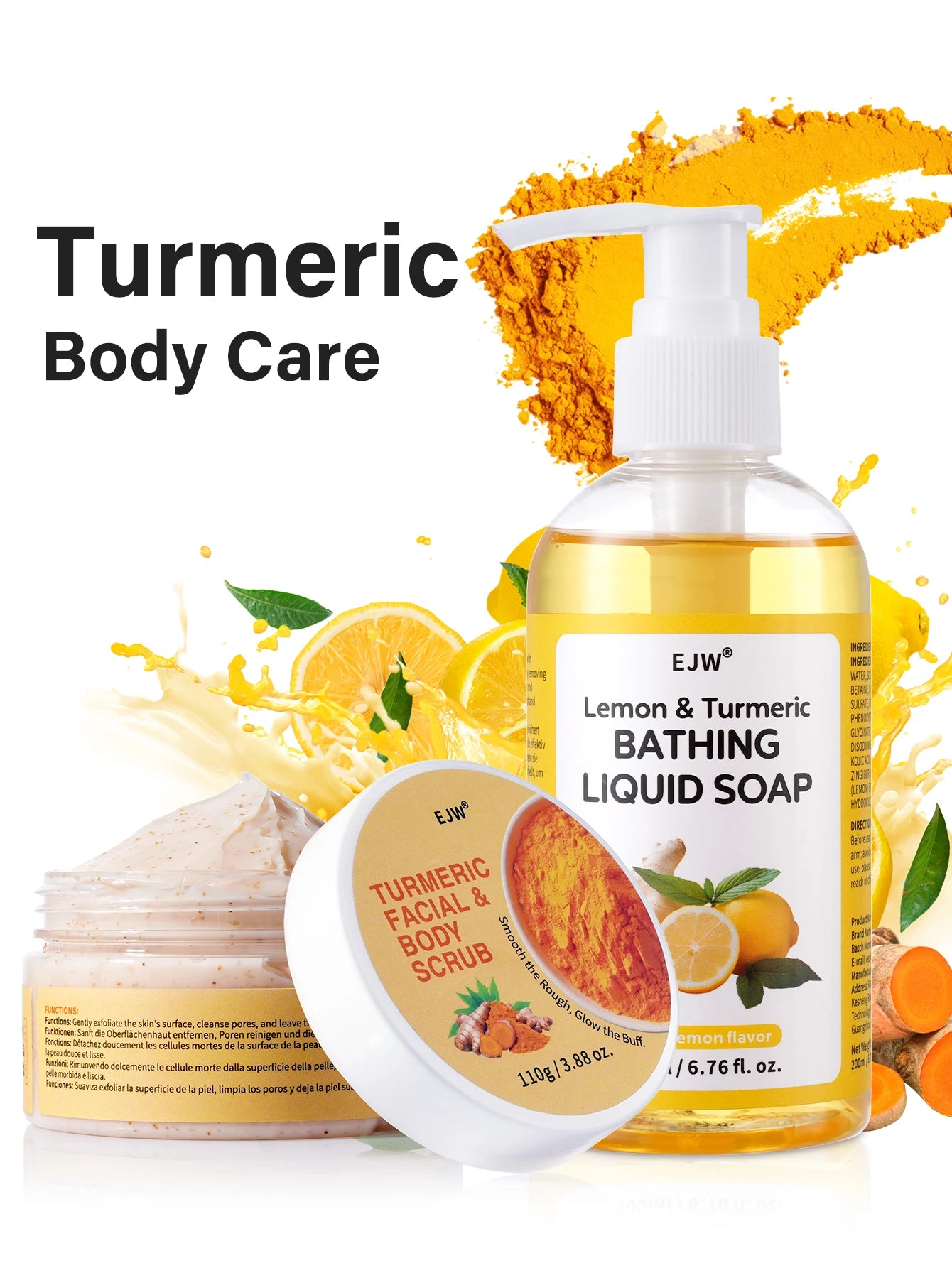 Turmeric Brightening Body Wash – Deep Cleansing Shower Gel Brightening Body Wash Oasis Select 2pcs Others