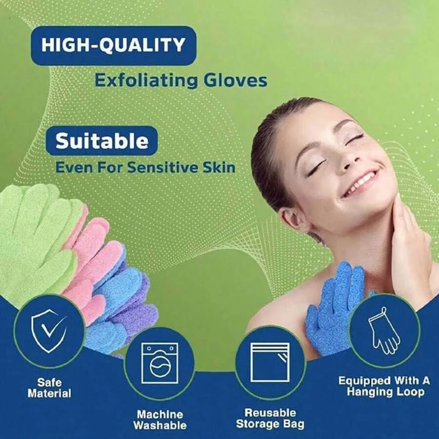 2pcs/6pcs/12pcs Reversible Exfoliating Shower Gloves, Body Scrub Gloves, ,Cleansing Tools Bath Towel Bath Products Back Scrub Oasis Select