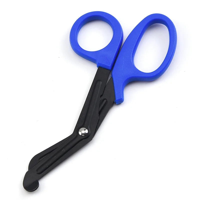 1PC Stainless Steel 15cm Multifunctional Gauze Scissors Bandages Canvas Scissor Portable Accessories Small Scissors for Home Use Oasis Select Blue