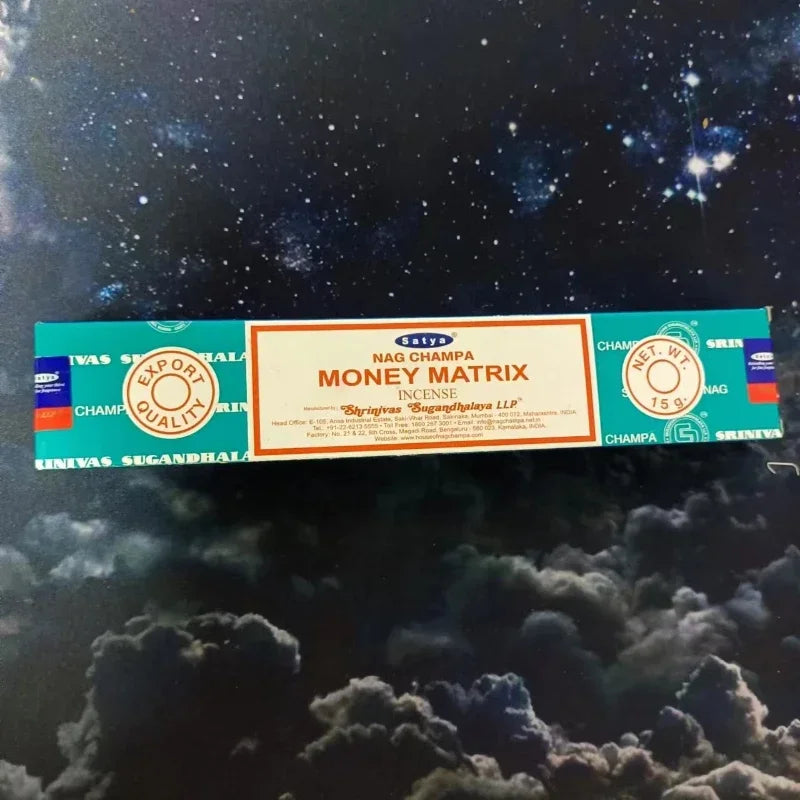 Reiki Power Incense Sticks India Satya Incenses Home Fragrance Sandalwood NAG Champa Flavors Household 6/12box Line Aromatherapy Oasis Select MONEY MATRIX 12 small boxes