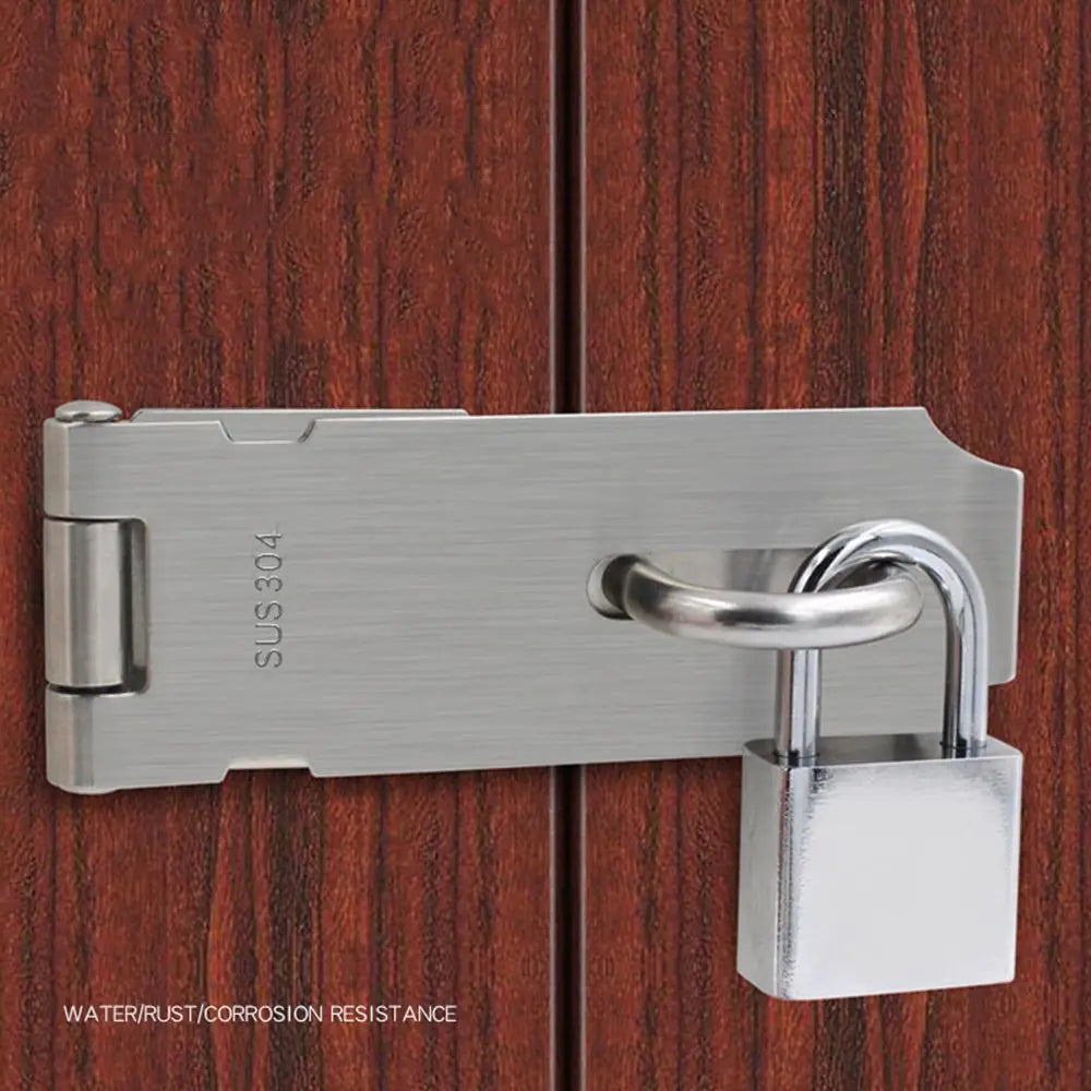 Padlock Hasp Door Clasp Lock 90 Degree Right Angle Shed Gate Latch Household Burglar-proof Bolt Door Buckle with Mounting Screw Oasis Select