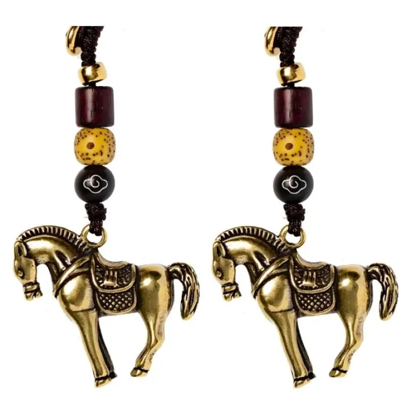 2026 Chinese Zodiac Horse Copper Feng Shui Lucky Pendant Keychain Pendant Keychain Charm Oasis Select 2pcs