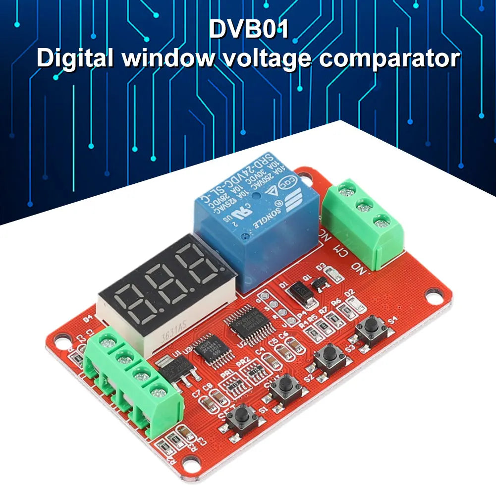 DVB01 Digital Voltage Comparator Module DC 5V 12V 24V Display Voltage Comparator Module Oasis Select