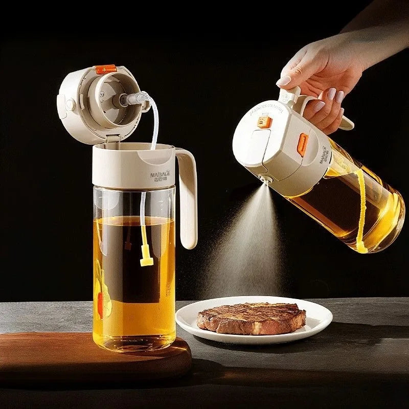 Spray Dual-use Oil Spray Bottle Household Kitchen No Oil Hanging Seasoning Bottle Oil Tank Glass Spray Kitchen Tools Oasis Select