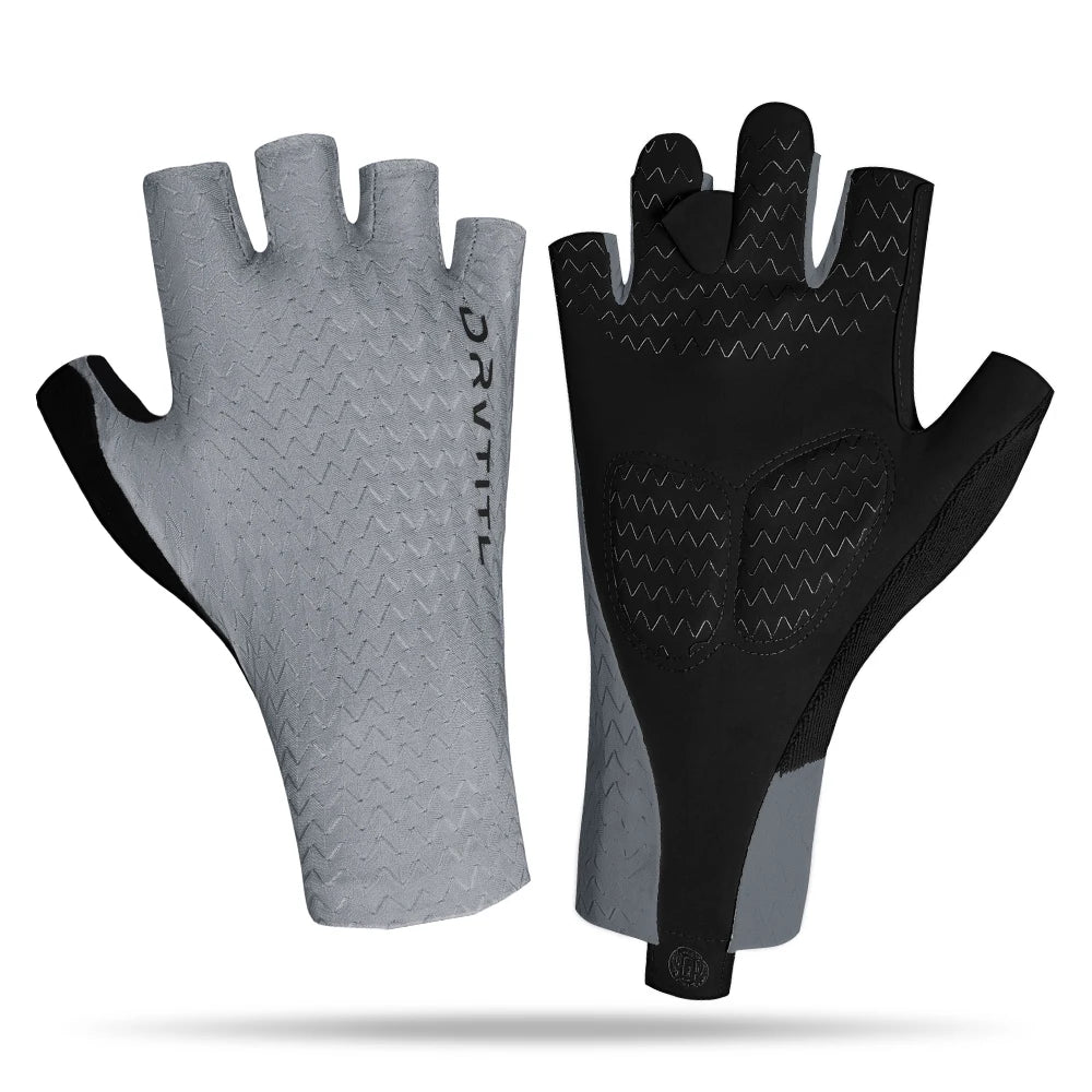Men's Cycling Gloves Breathable Half Finger Bicycle Sports Gloves Anti-Slip Fitness Gloves Professional Summer Road Gloves Oasis Select GRAY L
