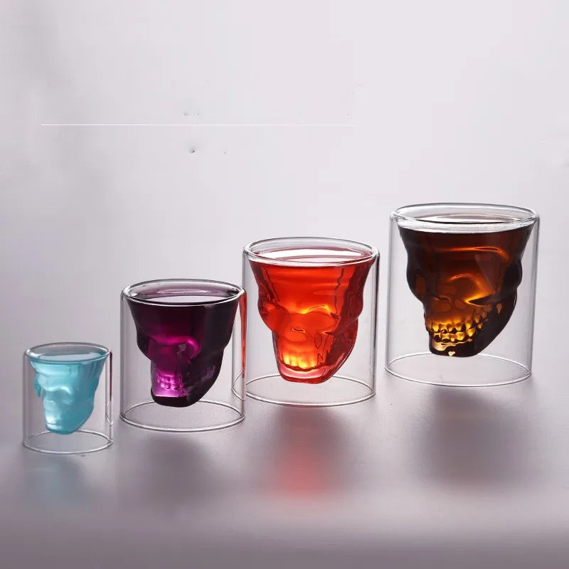 Halloween Novelty Cup Skull Head Shot Glass Fun Creative Designer Crystal Party Wine Cup Transparent Vodka Beer Steins Oasis Select