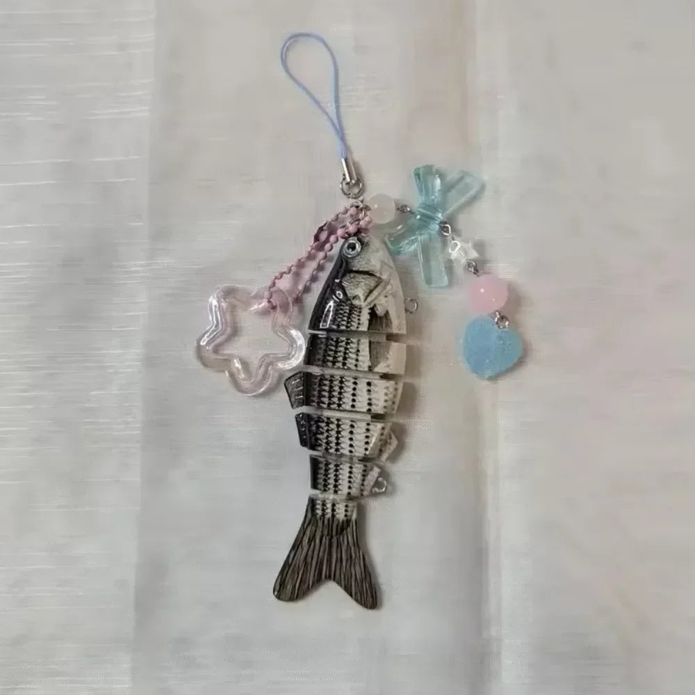 Multi-Jointed Simulation Fish Keychain – Backpack Pendant Gift