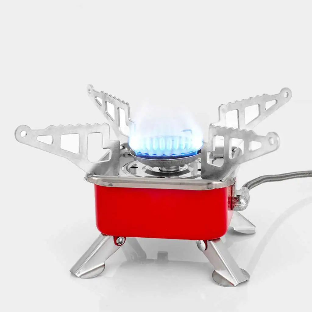 Mini Folding Portable Butane Gas Stove Compact Camping Picnic Stove Gas Burner Compatible Outdoor Cooker for for Long Canister Oasis Select