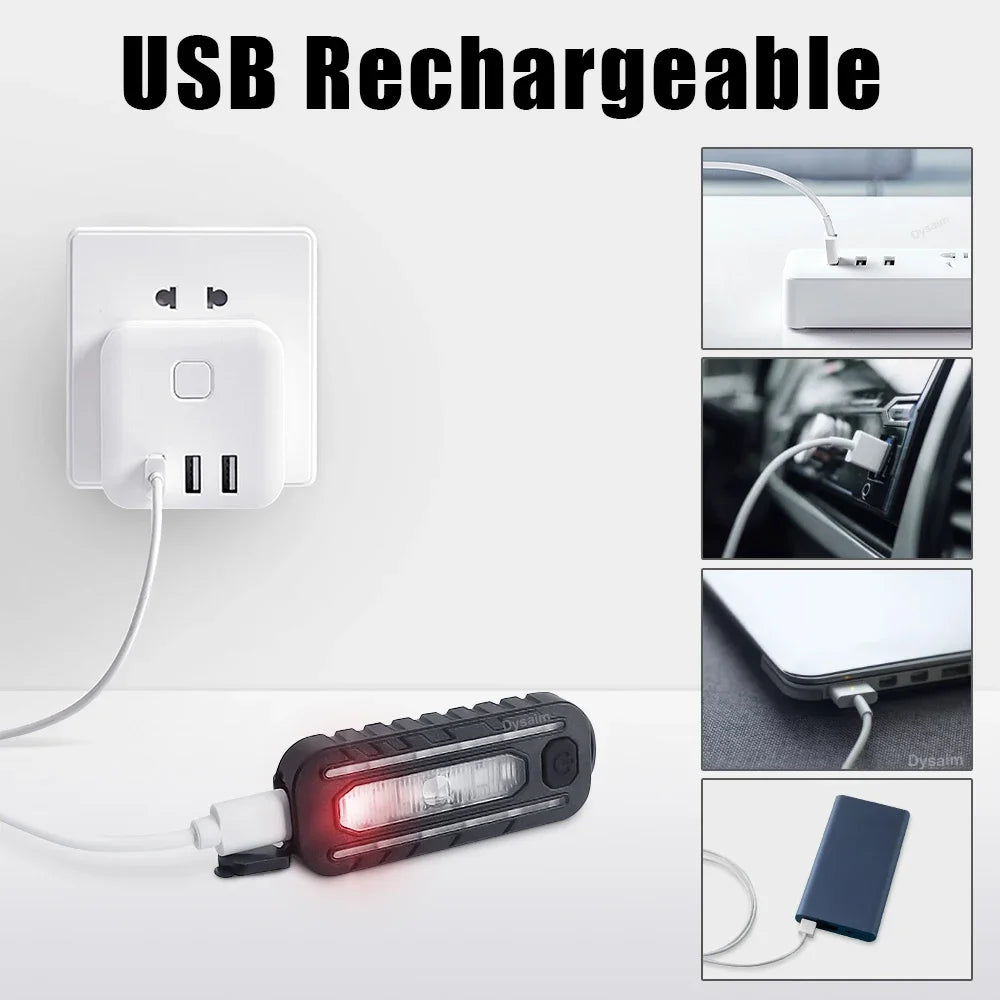 USB Rechargeable LED Flashlight Keychain Work Light with Shoulder Clip Police Warning Flashing Light Outdoor Lamp Oasis Select