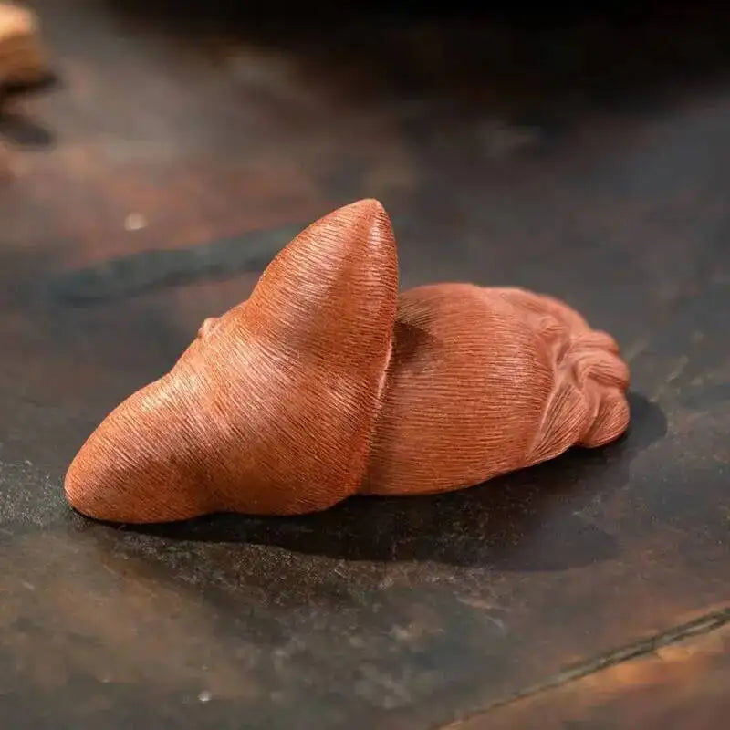 Zisha Tea Pet Fox Ornament Nine-tailed Spirit Fox Sculpture Creative Tea Tray Decoration Accessories Tea Set Oasis Select