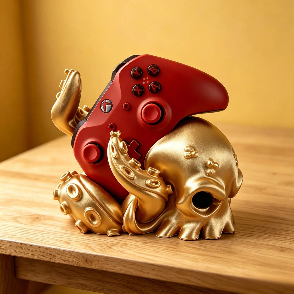 3D Printed Octopus Arm Controller Stand Universal Gamepad Holder Compatible with PS5 Xbox Creative Tentacle Shape Desk Ornament Oasis Select