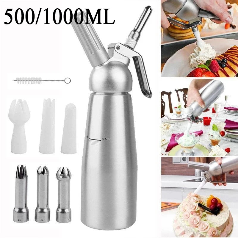 500/1000ml Cream Foam Gun Cake Piping Gun Siphon Squeeze Bottle Dessert Tool Squeeze Bottle Dessert Tool Kitchen Accessories Oasis Select