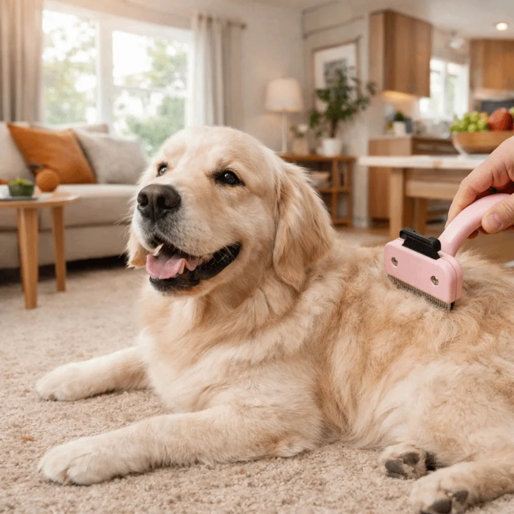 Anti-Slip Pet Hair Remover Comb | Dog & Cat Grooming Brush