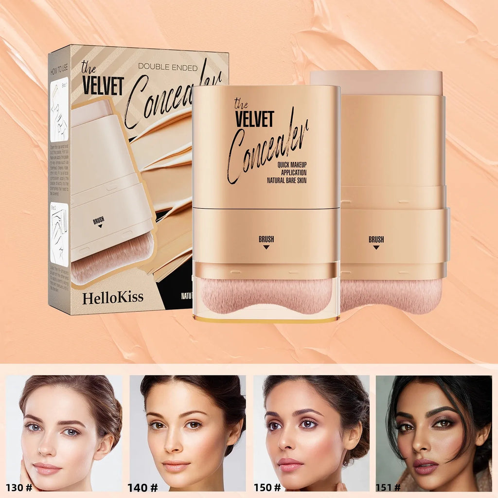 Hello Kiss 2-in-1 Waterproof Concealer Stick & Brush | 12g Concealer Stick Oasis Select