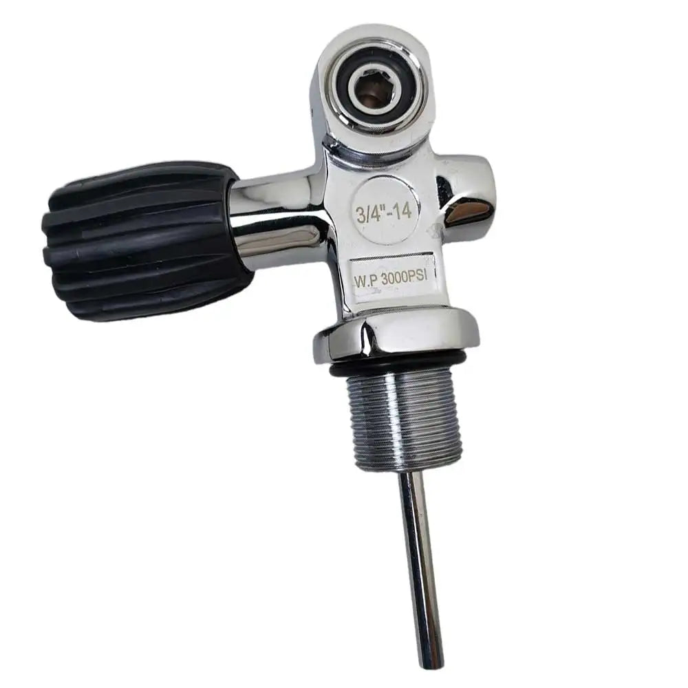 Scuba Cylinder Tank Valve 3/4-14 NPS Thread 3000 PSI / 250 Bar K-Valve with DIN/Yoke Insert for SCUBA Oasis Select silver