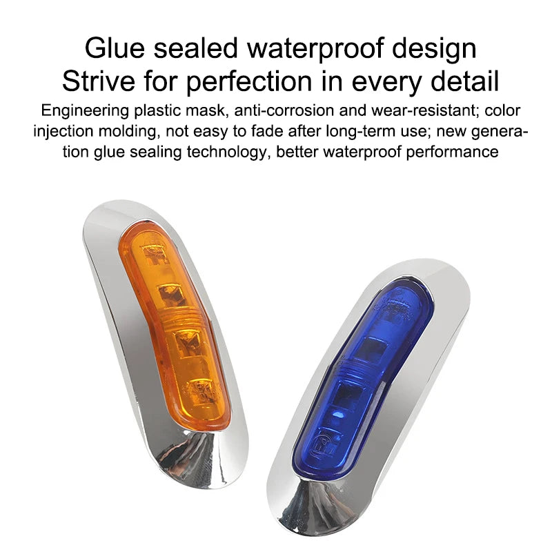 2-Pack Waterproof LED Boat Signal Lamps: 12V-24V Navigation Lights for Marine Yachts Oasis Select