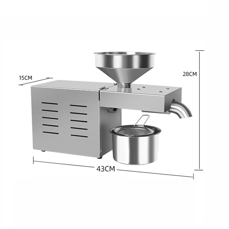 R3 Stainless Steel Oil Press Machine 500–1500W | Home & Commercial