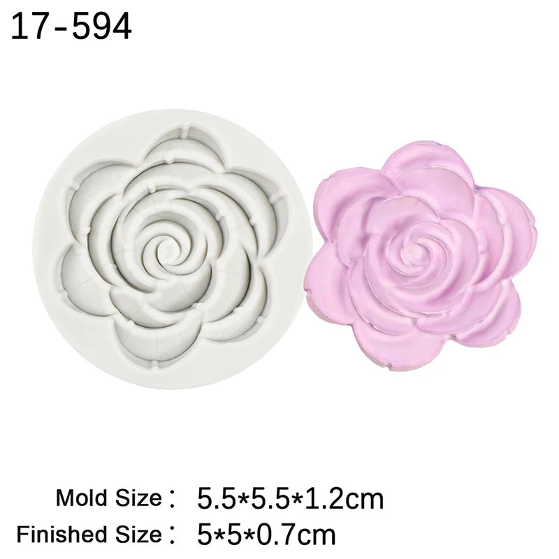 Silicone Fondant Cake Mold Rose Peach Blossom Flower Shaped Baking Chocolate Decorative Mould for Pastries 15-71 Oasis Select A9
