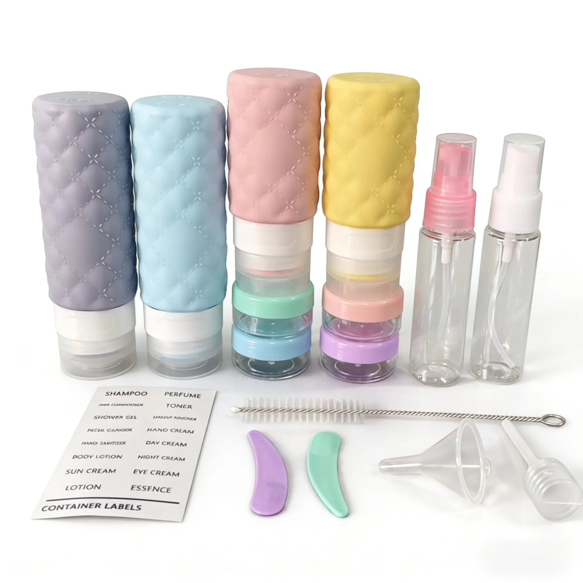 Travel Portable Refillable Bottle Set, Empty Sample Bottles for Shampoo Shower Gel Makeup Remover Oasis Select Colorful Frosted Set