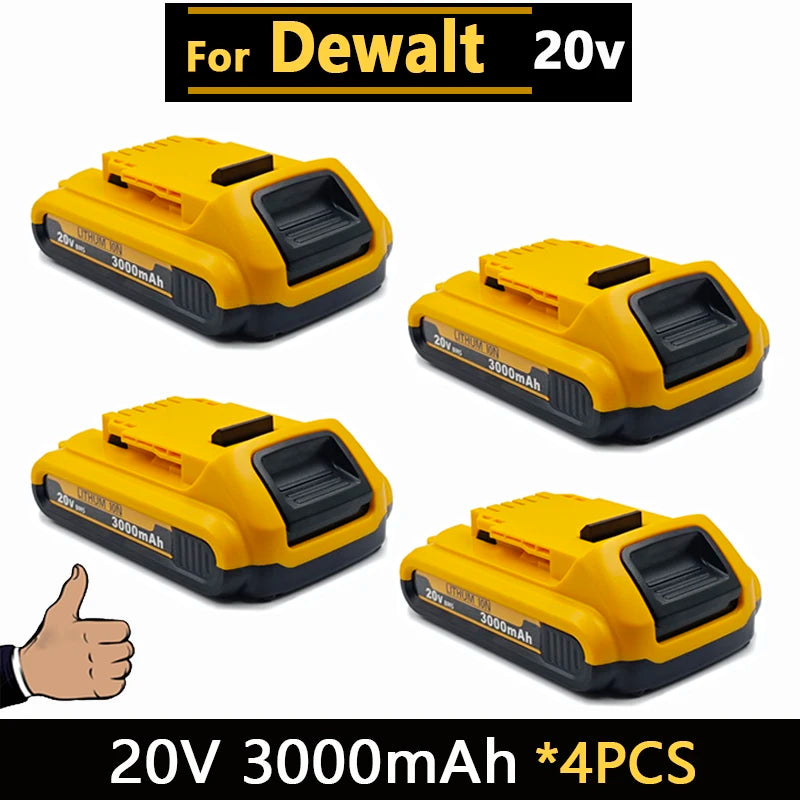Big promotion 20V lithium ion battery, for dewalt power tool DCB606 DCBGene DCB206 DCB200 MAX 20V batteries// Oasis Select 4Pcs 20V 3.0Ah
