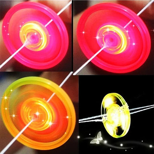 10 Pieces Fun Hand Pulled LED Light Up Glowing Flywheel Unique Party Small Gifts Friends New Year Halloween Home Decor Toy Oasis Select 10pcs