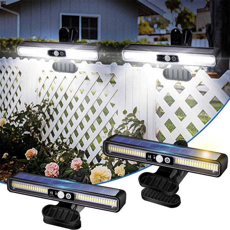 Portable Solar Clip Lamp 3 Modes PIR Motion Sensor Light Outdoor Waterproof Solar Garden Wall Light Balcony Porch Light Oasis Select