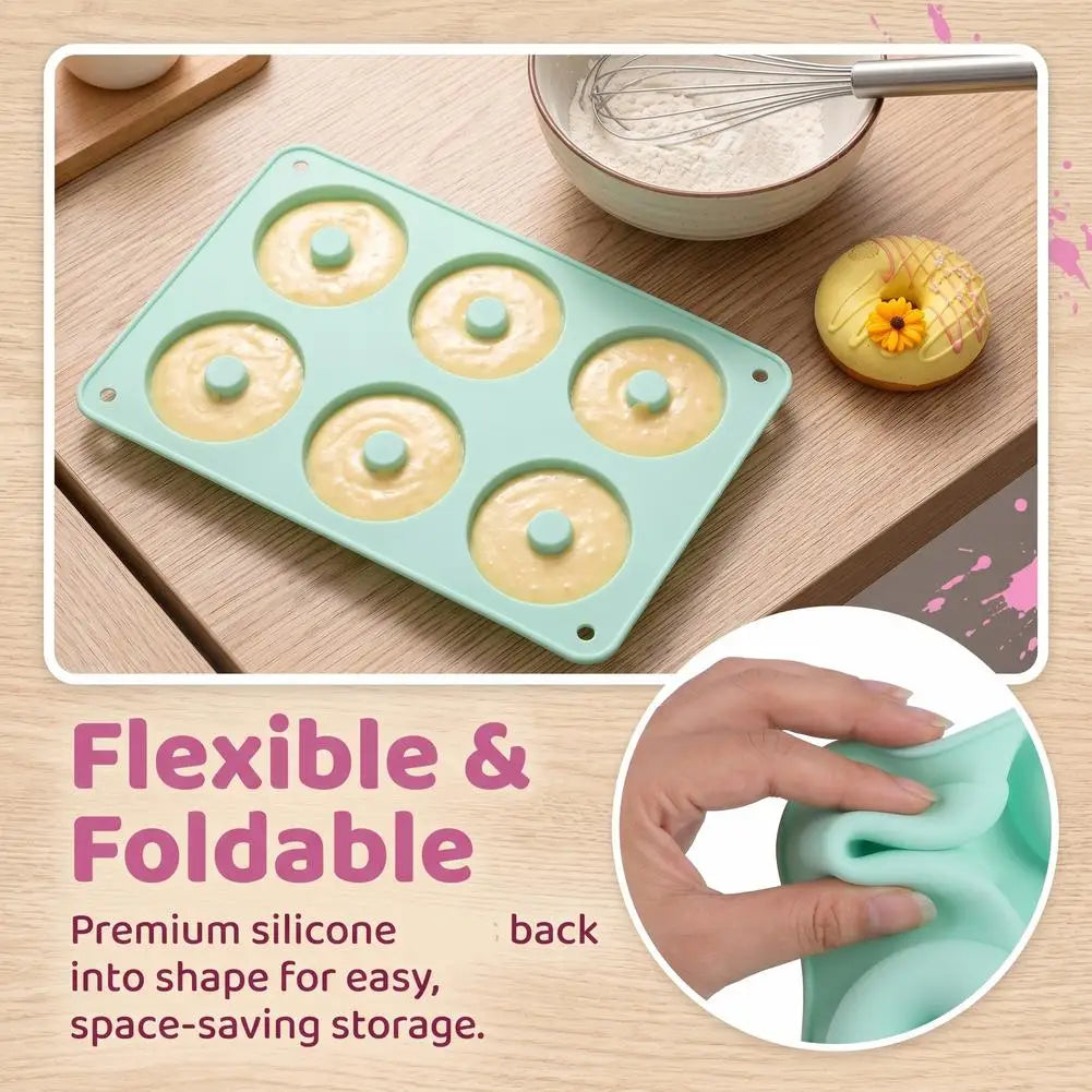 6-Cavity Silicone Donut Mold – Non-Stick Cake & Baking Pan