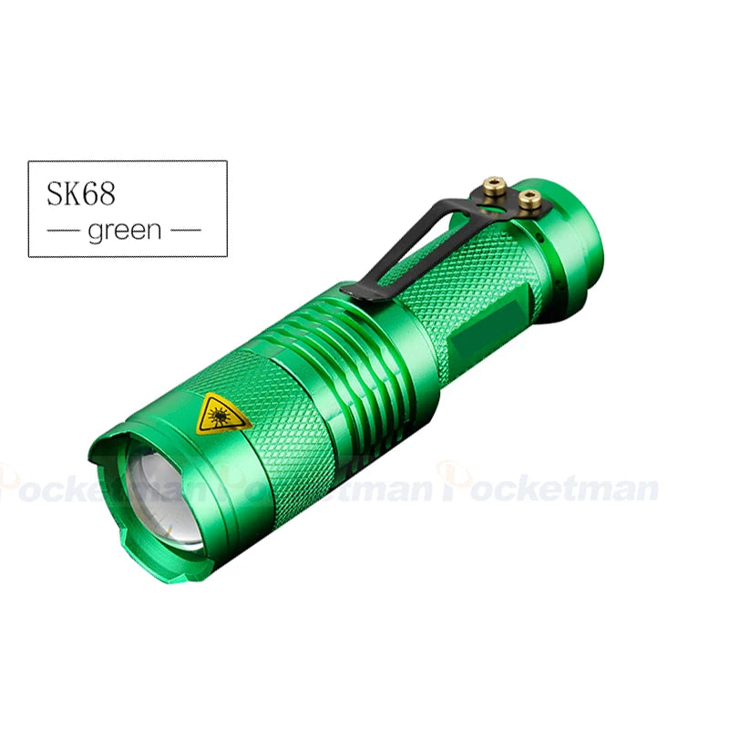 LED Flashlight Pocket Emergency Flashlight Zoomable Torch Aluminium Alloy 3 Lighting Modes Flashlight Waterproof Torch Oasis Select Green flashlight