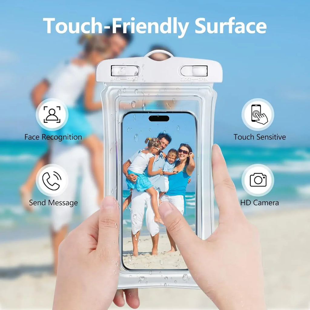 1-20PCS High Transparency Waterproof Phone Pouch with Air Cushion Floating Touch Screen Compatible for Swimming Rafting Beach Oasis Select