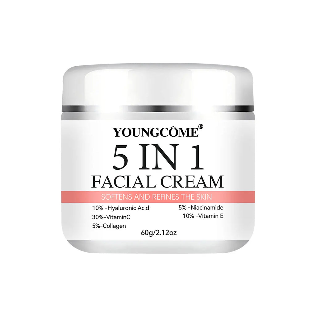 5 In 1 Fade fine lines Firming Face Serum Moisturizing brightning Vitamin C Hyaluronic Acid Facial Serum Shrink Pores Skin Care Oasis Select 60g