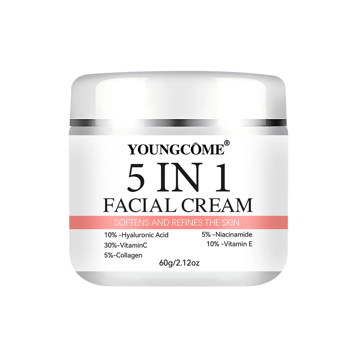 5 In 1 Fade fine lines Firming Face Serum Moisturizing brightning Vitamin C Hyaluronic Acid Facial Serum Shrink Pores Skin Care Oasis Select 60g